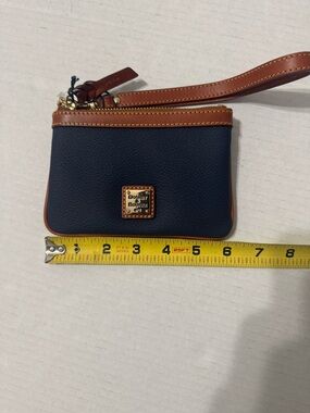 Dooney & Bourke Navy with Brown Leather Wristlet